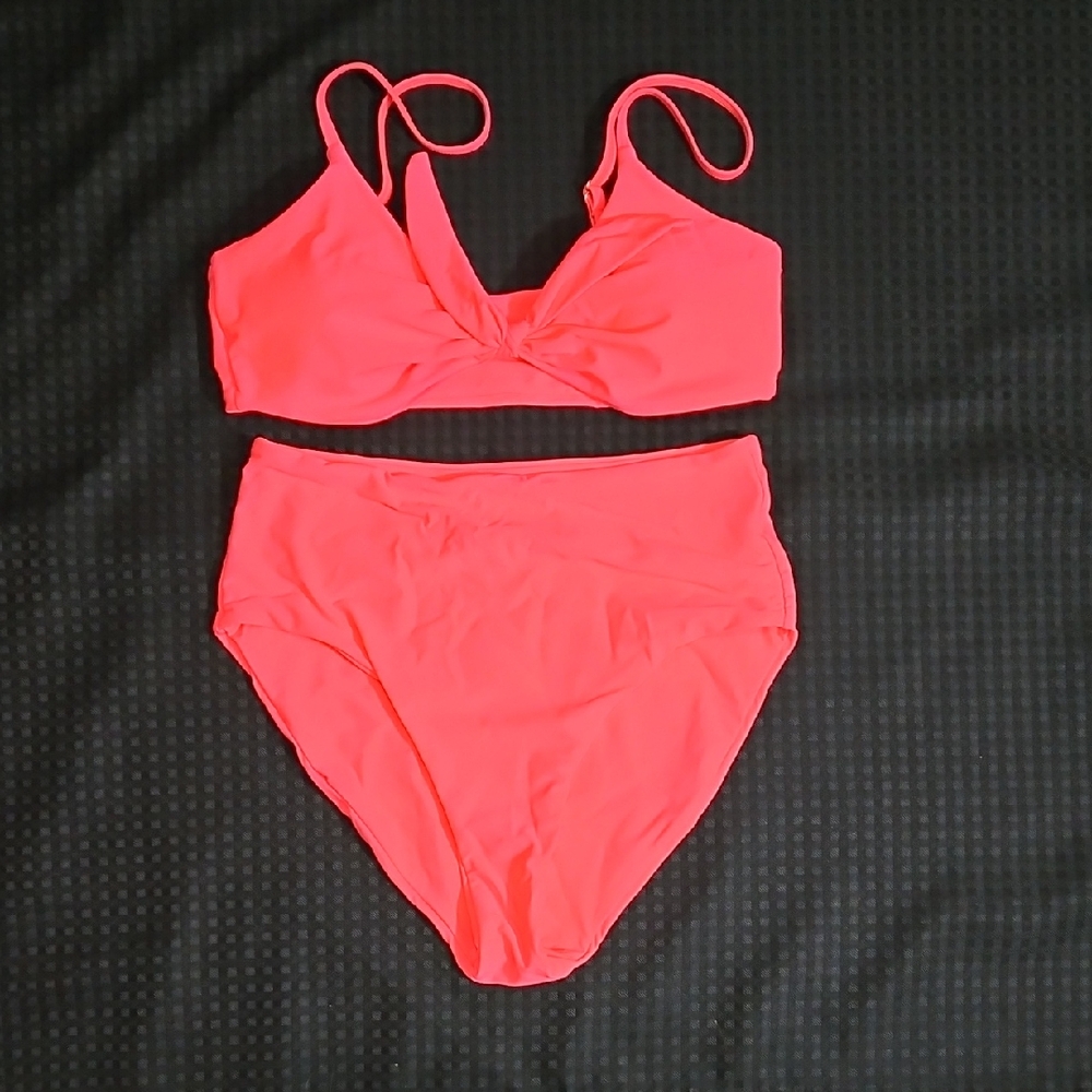 Womens, Size Medium, Bikini, 2 Piece, Bright Pink/orange